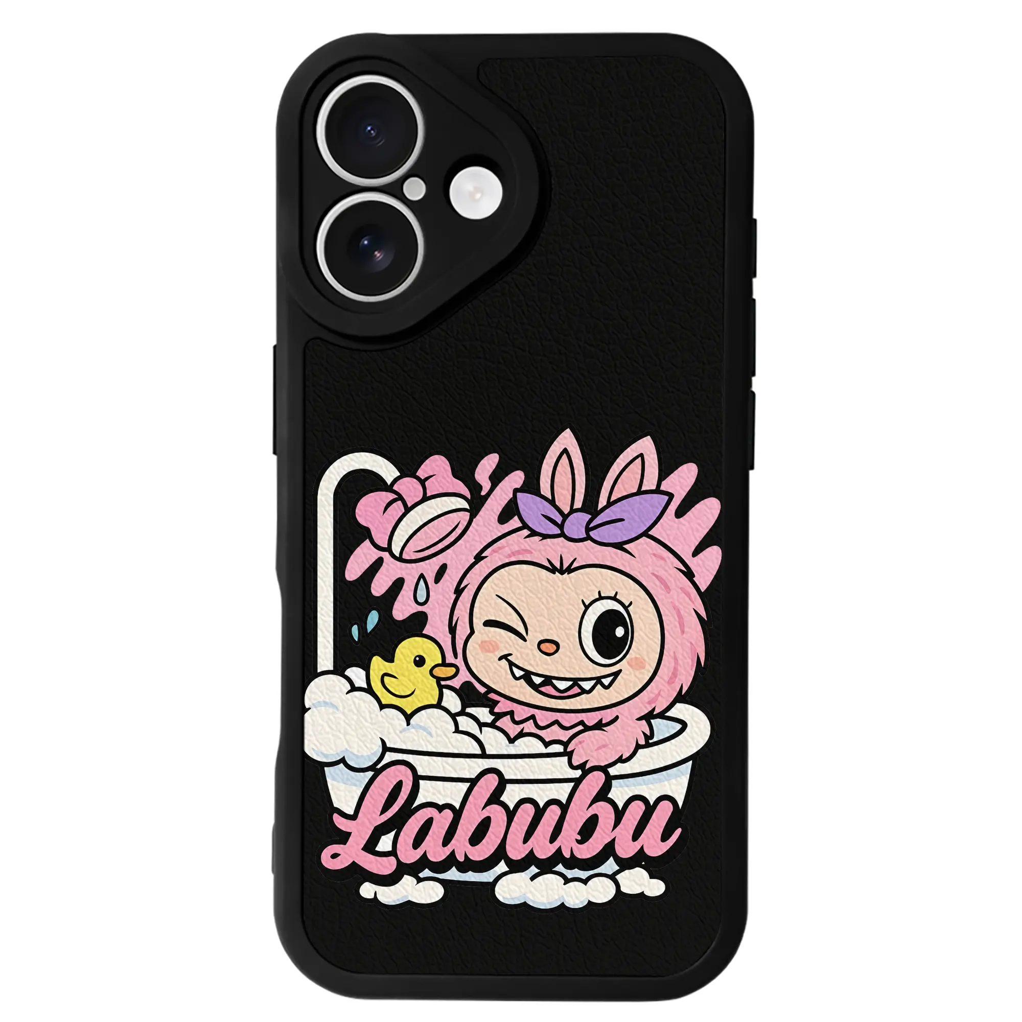 ラブブ グッズ ラブブ - IPhone 16シリーズ対応 ・ シリコンスマホケース ・ レザー調 ・ 高精度フィット ・ 耐衝撃 ・ ワイヤレス充電対応 ・ 精密カット